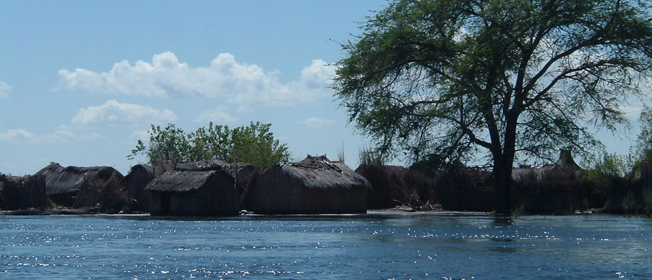 Zambia. Upper Zambezi. Local village deserted because of floods. Credit: Anne &amp; David (Use Albums) via Flickr