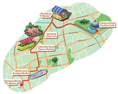 East London walk map
