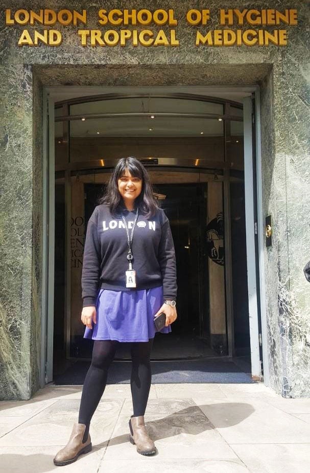 Koushiki Banerjee outside LSHTM, Keppel Street