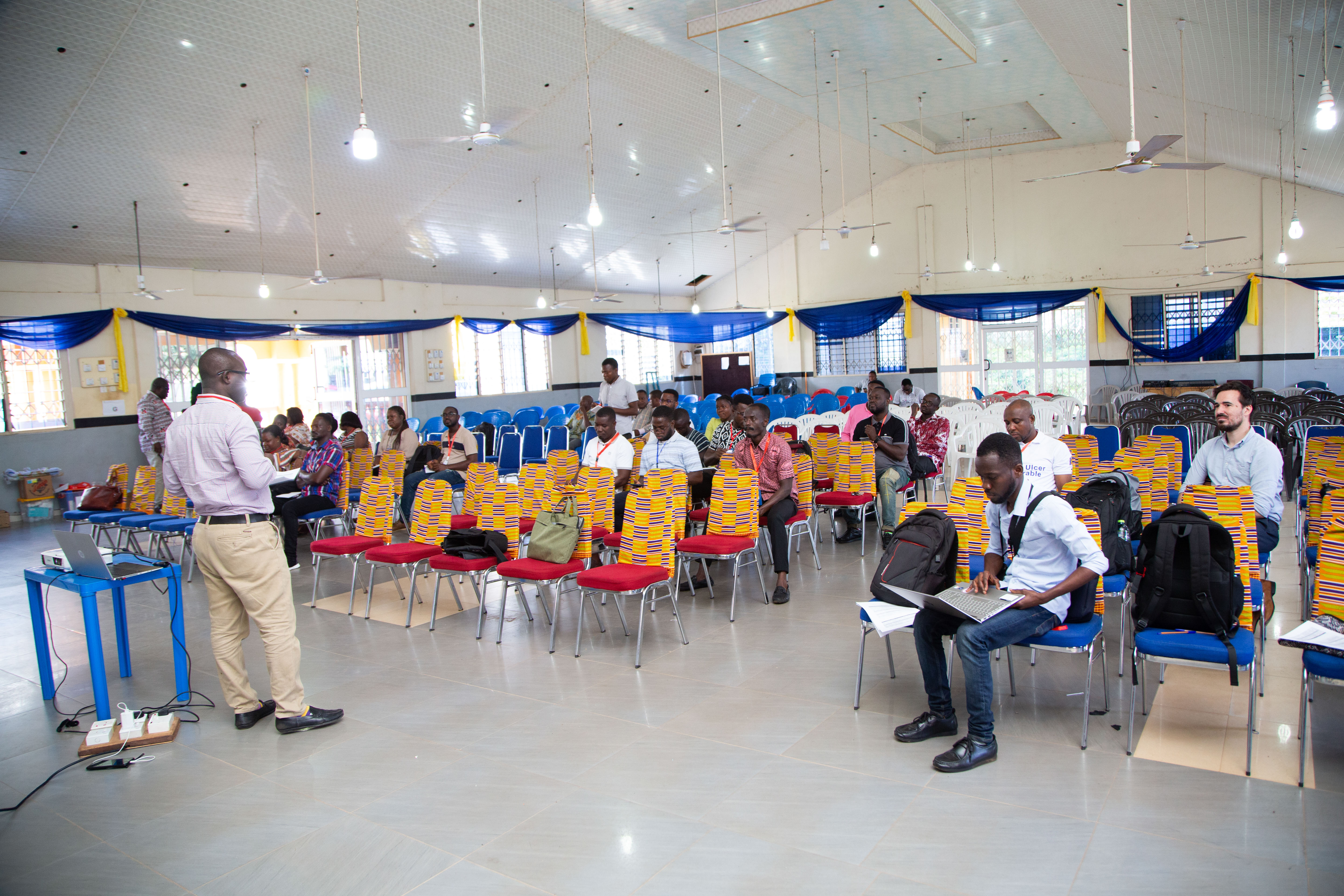  SHARP SkinNTD Intervention Trainer of Trainers Workshop at Atwima Mponua. Dr. Richard Akuffo addressing workshop participants.