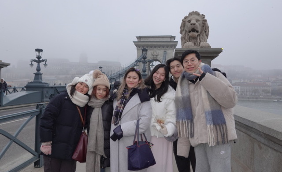 A group of students in Budapest.