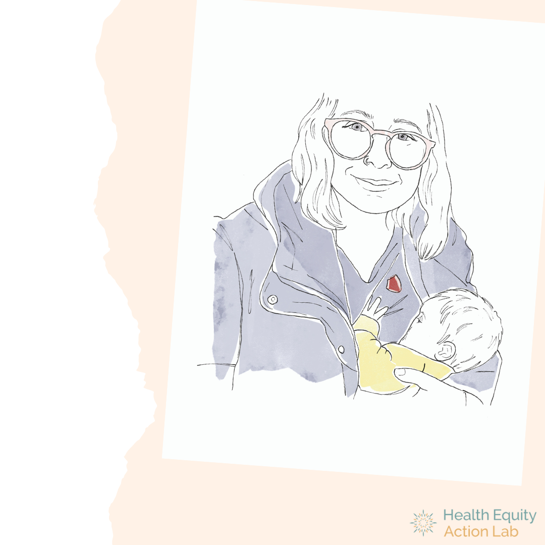 Illustration of a mother and a baby.