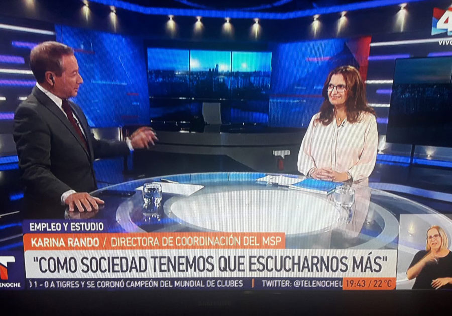 Karina Rando on news channel