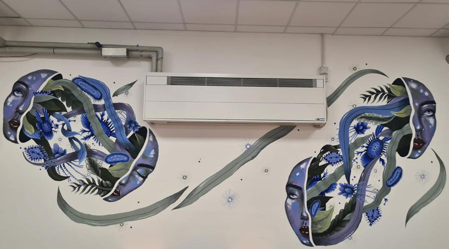 Art in Science exhibition mural painting