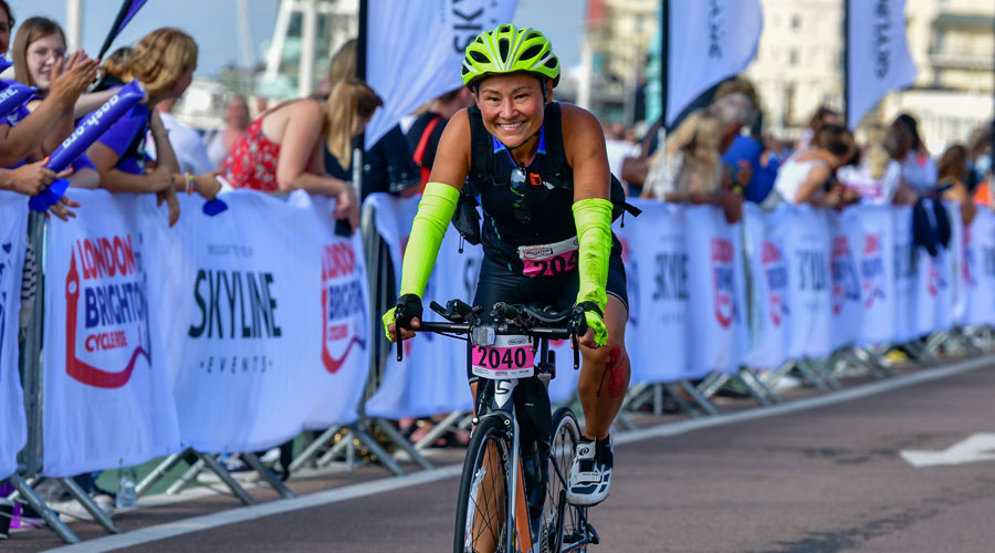 Nina at marathon finish line