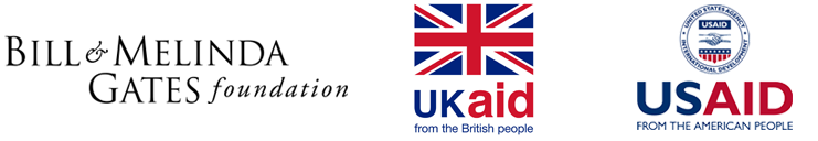 Bill and Melinda Gates, UKAID, and USAID logos
