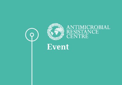 Teal background with AMR Centre logo