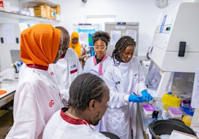 Students having practicals