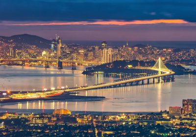 Bay area at night
