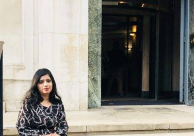 Urvashi Prasad outside LSHTM Keppel Street