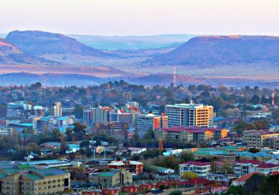 Lethoso landscape buildings and rolling hills