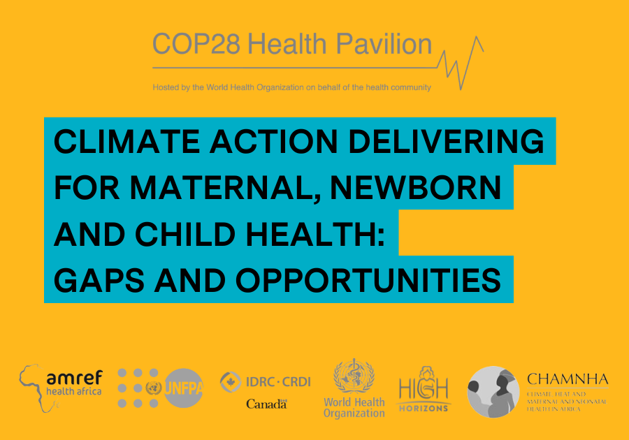 COP28 side event title and partner logos