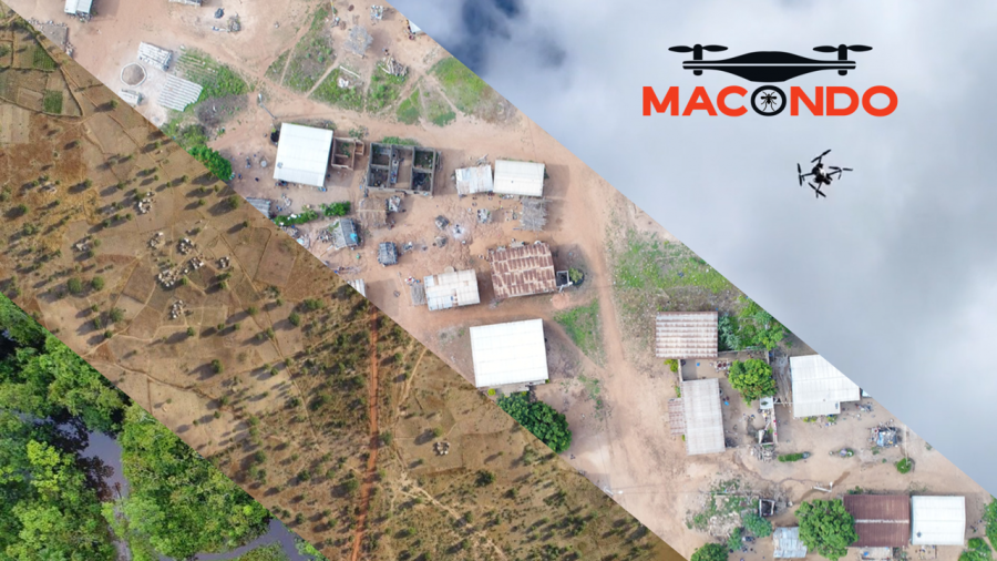 Macondo's aeerial images captured using drones for malaria control and risk mapping in South America, Southeast Asia and sub-Saharan Africa.