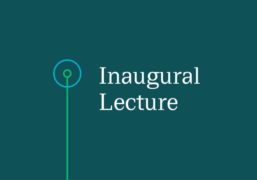 Inaugural lecture text with green background