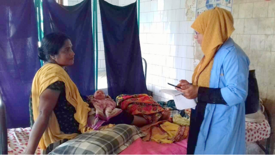 Every Newborn Birth Study image of mother and child with consultant