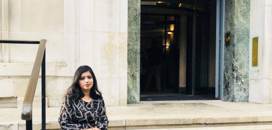 Urvashi Prasad outside LSHTM Keppel Street