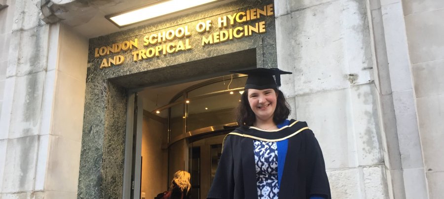 Alexandra Levitas outside of LSHTM's Keppel Street
