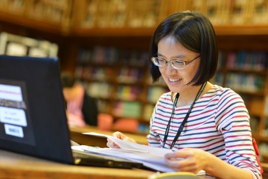 Picture of a student studying
