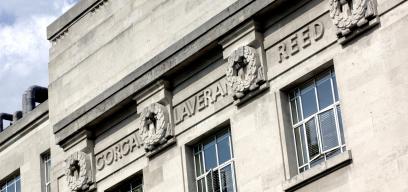 Behind the frieze