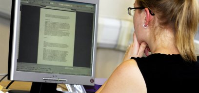 student on computer