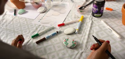 Table with pens